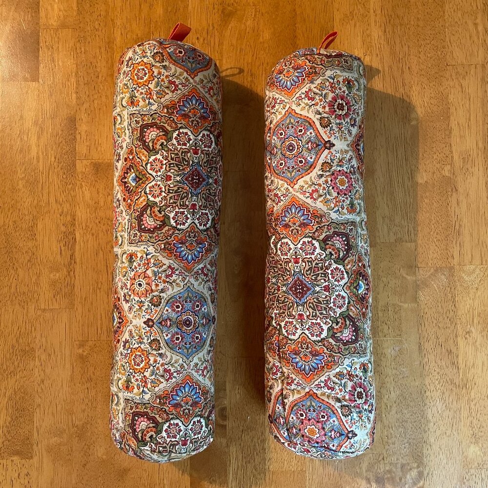 One set rustic orange brown cream boot shapers with orange pull tab